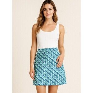 Talbots Size 4 Pencil Straight Skirt Whale Print‎ Unlined Summer Beach Preppy